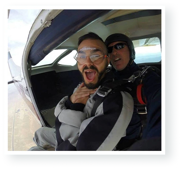 Skydiver at aircraft door