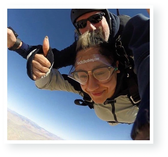 First-time tandem skydiver